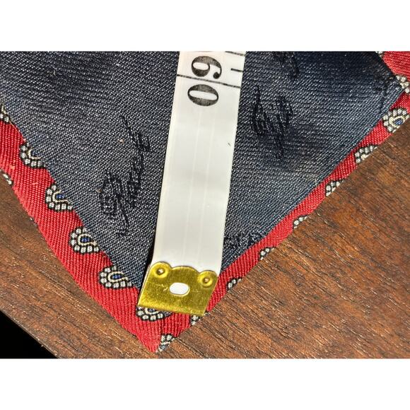 Angelo Bosani Tie Rack Mens Neck Tie Classic Red Blue Florets 100% Silk - Picture 10 of 10